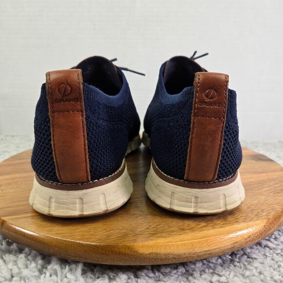 Cole Haan ZeroGrand Stitchlite Marine Blue Wingtip Casual Daily Oxford Mens 11 M - Picture 2 of 14